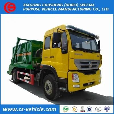 HOWO 8 Cubic Meters 4X2 Swing Arm Garbage Truck/ Roll off Container Garbage Truck