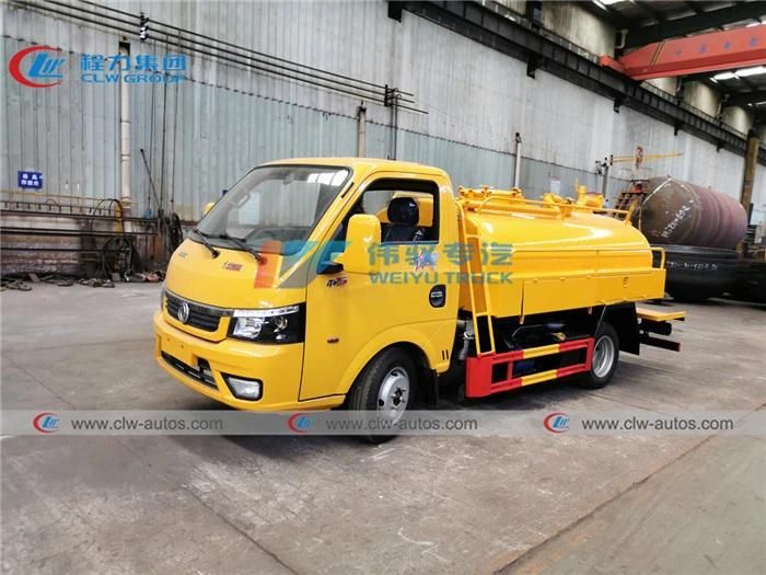 China Mini Dongfeng Sewage Truck 3cbm Vacuum Sewage Suction Truck 2cbm Sewer Vacuum Truck