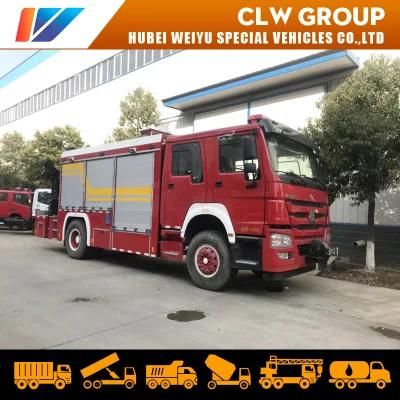 Sinotruk HOWO 4X2 Fire Truck Emergency Rescue Truck Firefighting Truck with Search Light and Crane and Winch
