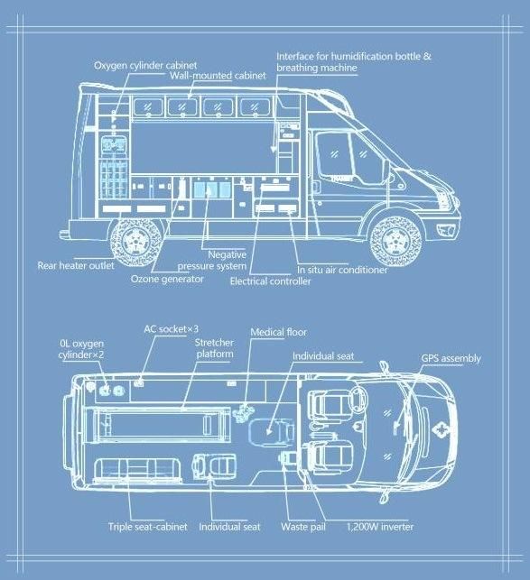 Hospital Rescue Patient Transfer Ambulance Biologic Isolation Negative Pressure Ambulance