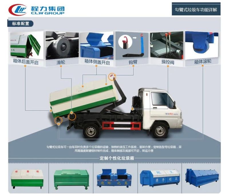 HOWO Hydraulic Arm Garbage Truck Hook Lift Garbage Truck