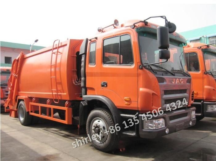 JAC 6-Wheel 12m3 10tons Rear Loader Refuse Compactor Compression Truck Refuse Collection Vehicle