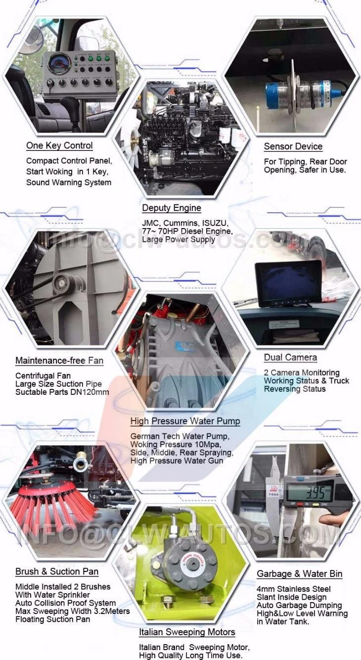 Self Propelled Mechanical Runaway Sweeping Vehicle 12cbm Truck Mounted Road Sweeper