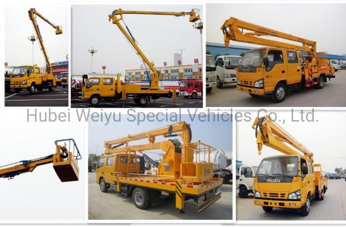 Isuzu Brand New 18m 20m Hydraulic Mobile Flatbed Tow Truck with Crane Insulation Aerial Working Platform Truck