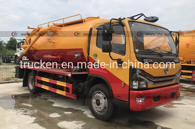 Factory Selling China 5-8cbm Dongfeng 4X2 Vacuum Sewage Drainage Pump Truck High Pressure Vacuum Sewage Suction Truck