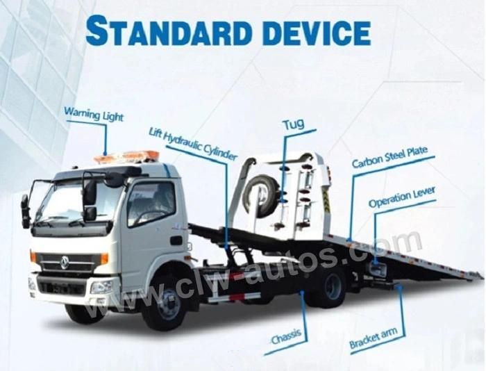 Popular Chinese Sinotruk HOWO 4X2 Platform Towing Truck 4t Flatbed Road Rescue Wrecker Truck