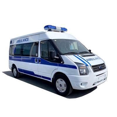 Transit V348 Monitoring Ambulance Euro 5 Short Axis Standard Roof Version White+Red Yuzhou Brand 140km/H 2933 for Sale