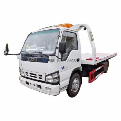 Isuzu 600p Left Hand Drive 3tons 4tons 5tons Flat Bed Wrecker Truck for Sale