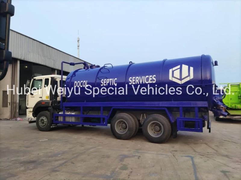 Hohan 6*4 270 HP Vacuum High Power Sewage Suction Truck with Suction Pump Sewage Transport Truck