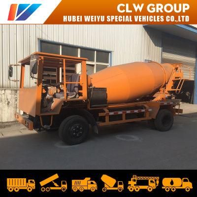 China 4-Wheels Tunnel Chunnel Cement Transport Motor Vehicle 2cbm 3cbm Concrete Mixer Truck