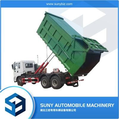 China Brand New 10 Wheeler Hook Lift 16 Cubic Meter Container Bin Rear Loader Dongfeng 16cbm 16m3 Arm-Roll Garbage Truck