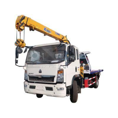 Sinotruk HOWO Tow Truck Platform Wrecker Recovery Truck with Crane