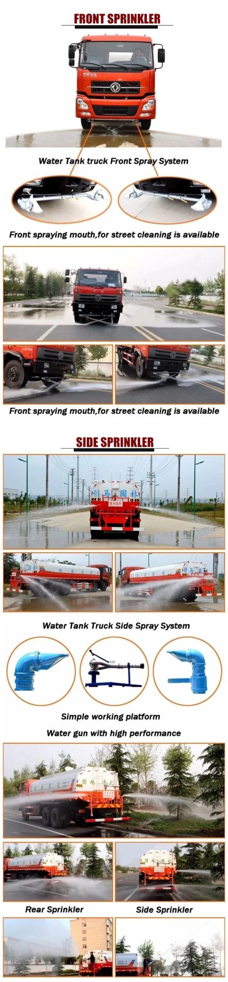 Shacman L3000 220HP 12000liter 15000liters Water Spray Trucks with Rear Working Platfrom