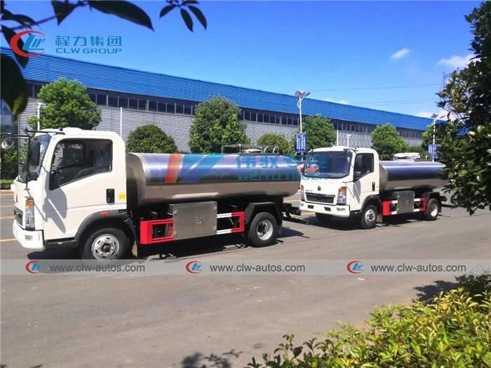 Sinotruk HOWO 5000L Milk Transport Truck 5tons Fresh Milk Delivery Truck 5cbm Milk Tank Truck