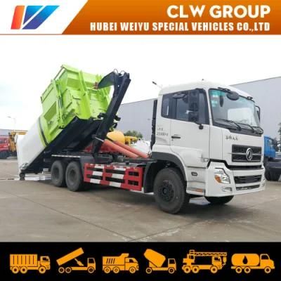 Waste Treatment 10 Wheels 16cbm 18cbm 20cbm Hook Lift Dongfeng Kinland Hooklift Garbage Container Truck