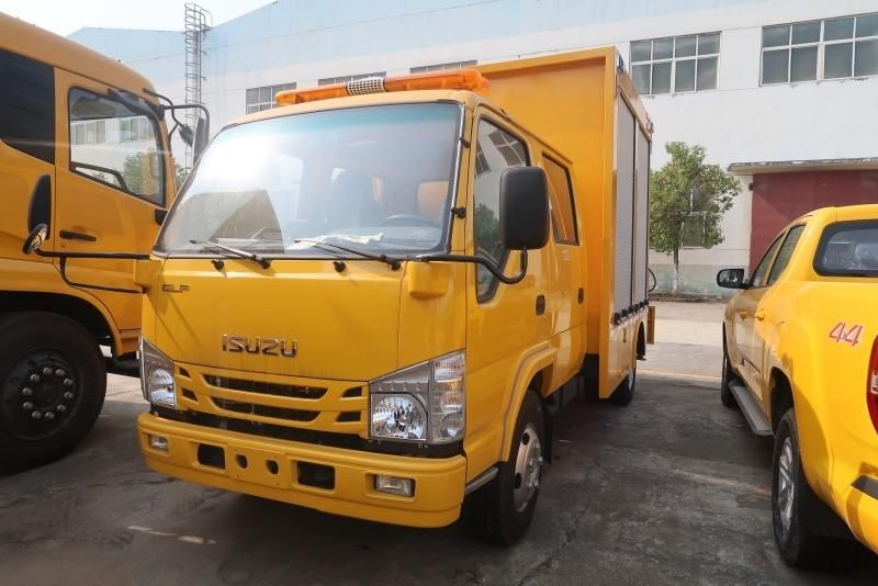 Top Quality Yellow Color Emergency Rescue Drainage Operation Truck with Crane