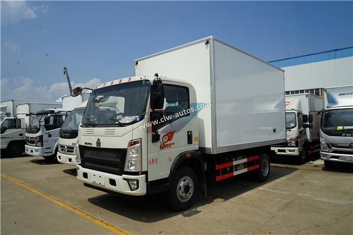 HOWO 2ton 3ton 4ton 5ton 6ton Refrigerated Freezer Lorry Van Truck Mini Refrigerator Van Cooling Box Truck for Meat Fish