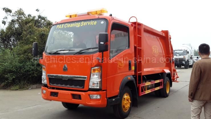 HOWO Rhd 4X2 120HP 8cbm Refuse Compactor Waste Garbage Truck