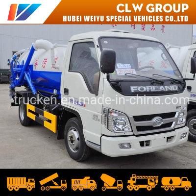 Forland 2000liters Mobile Sewage Suction Vehicle Vacuum Tank Sludge Sewer Sewage Suction Truck