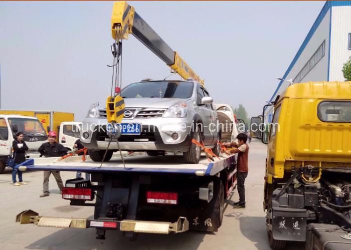 Broken Car Vehicle Rescue New Wreckers Tow Tank Under Lift Sany Palfinger Crane Wreckers Flatbed Truck