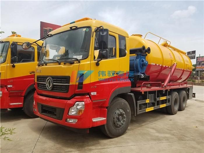 Dongfeng 6X4 18cbm 18tons Vacuum Sewage Suction Tanker Truck with Water Ring Vacuum Pump