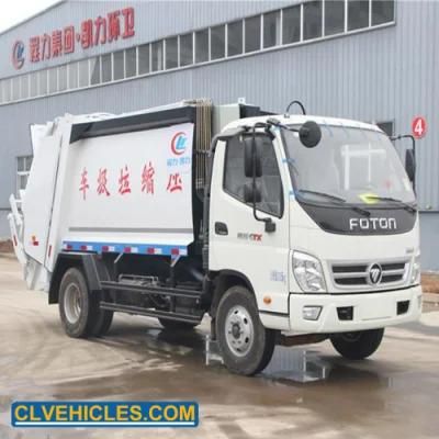 Foton 4X2 8cbm (6000kg) Garbage Tank Compressed Refuse Compactor Truck