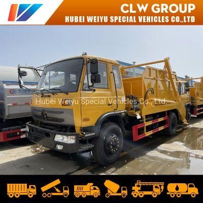 Dongfeng 145 Skip Loader Garbage Truck Swing Arm with 8 Cbm Gaebage Box for Refuse Garbage Transport Truck