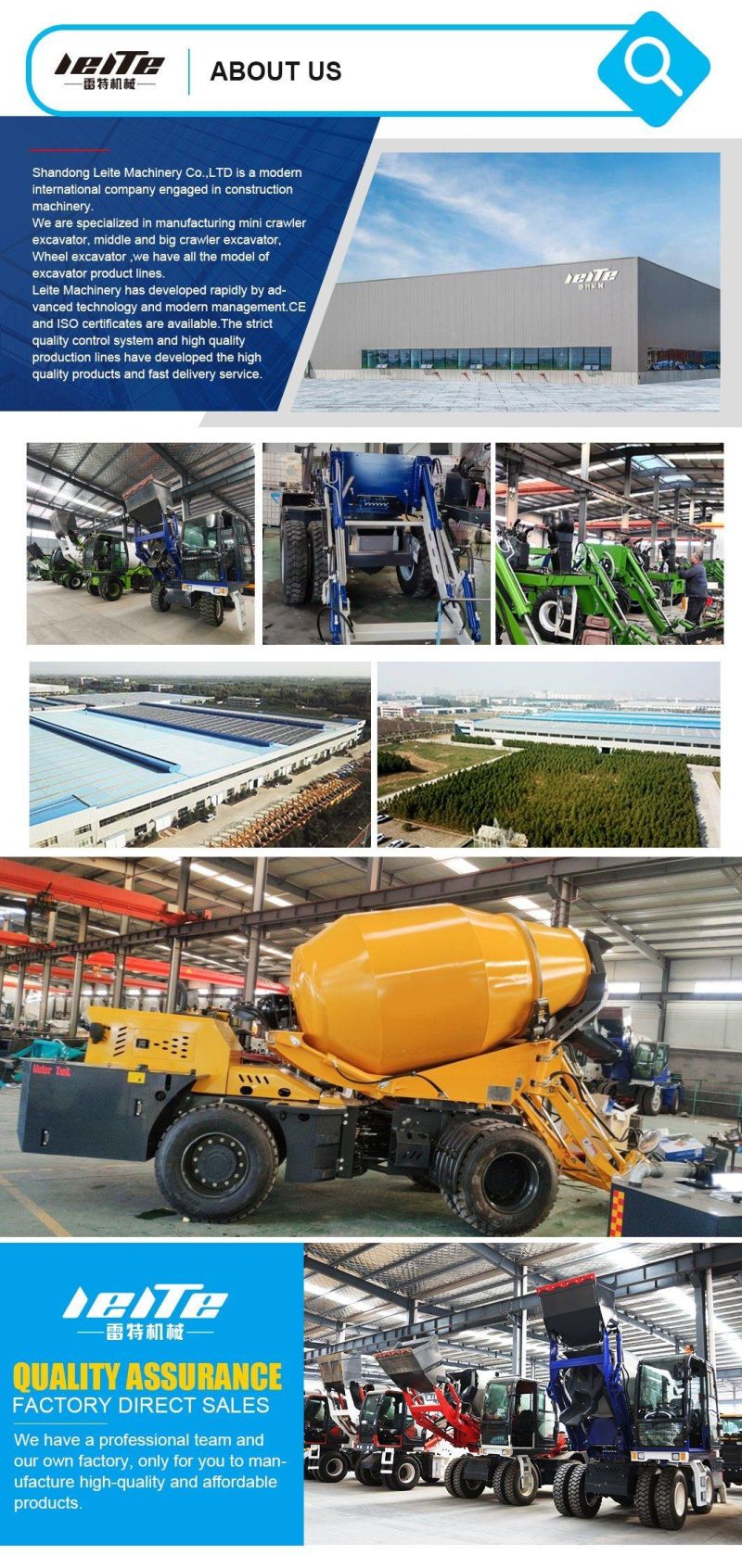 Water Supply Automatically Self Loading Concrete Mixer with Yuchai Engine