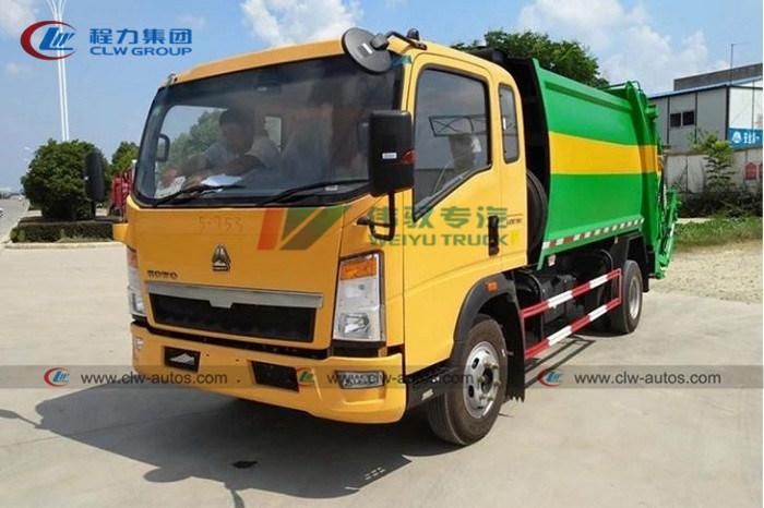 Sinotruk HOWO 5cbm 6cbm 3tons 4tons Garbage Refuse Collection 5000liters 6000L Waste Rubbish Compactor Truck