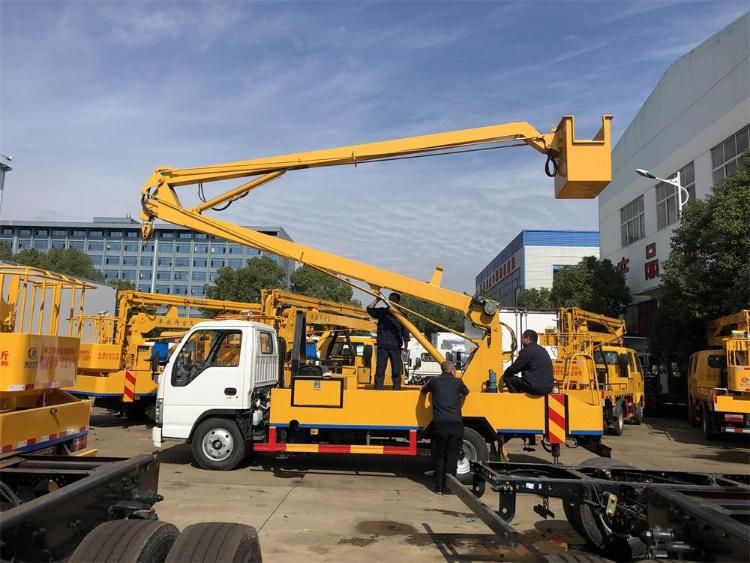 Isuzu 14m 16m Manlift Aerial Platform Truck Cherry Picker High Altitude Operation Truck Mounted Boom Lift