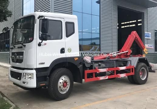 12 Ton Dongfeng Brand Hook Arm Garbage Truck with 12-15 Cbm Garbage Dump Truck for Sale