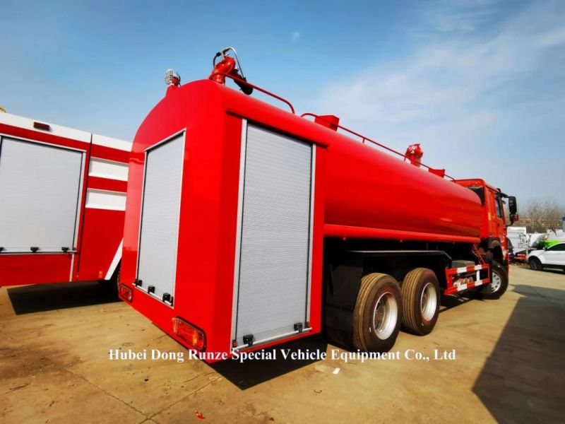 Sinotruk HOWO 6X4 Fire Fighting Truck Sprinkler Fire Engine with 15-20ton Water Bowser (Cusomtizing 2 Water Cannons)