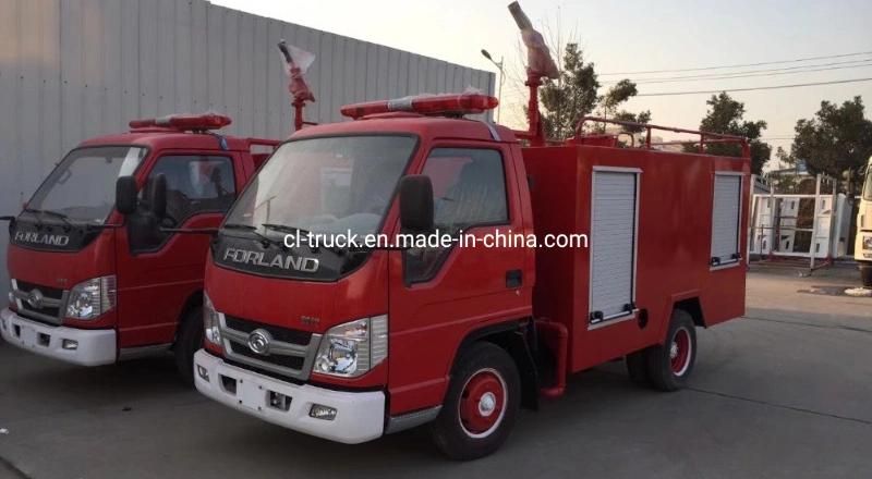 Best Price Foton Forland 1000liters 500liters 1tons Simple Water Fire Engine Mini Fire Water Truck