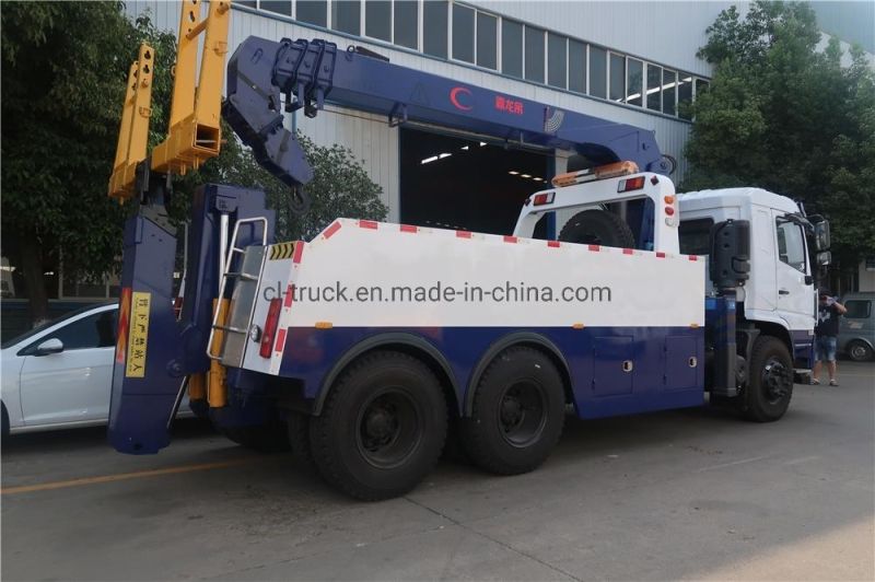 Dongfeng 6X4 20tons Wrecker Tow Road Rescue Tow Wrecker Truck Euro 4 with 8tons 10tons Crane