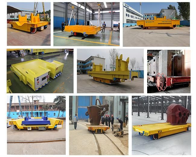 Motorless Heavy Loads Transferring Rail Flat Wagon Towing Trailer