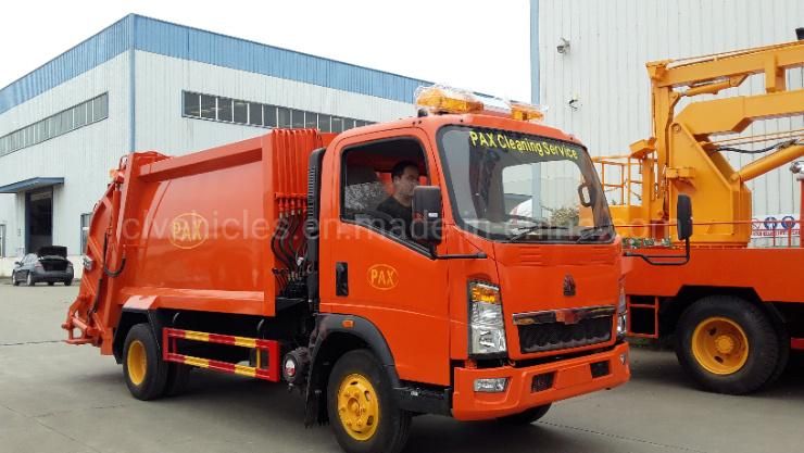 HOWO Rhd 4X2 120HP 8cbm Refuse Compactor Waste Garbage Truck