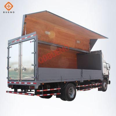 High Quality Aluminum Panels Hydraulic Motor Wing Opening Van Freezer Box Truck Body