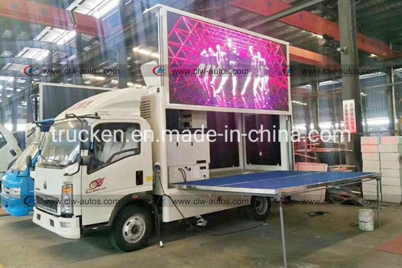 China Mobile Stage Truck LED Billboard Truck HOWO 4X2 LED Advertisement Truck LED Advertising Truck