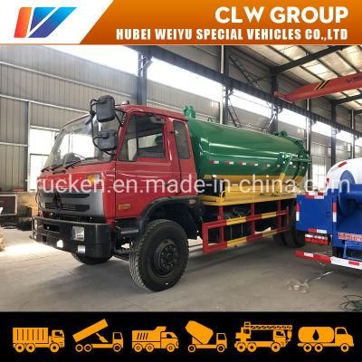 Dongfeng 10cbm Sewage Vacuum Suction Truck Fecal Suction Tanker Truck with Italy Bp Vacuum Pump