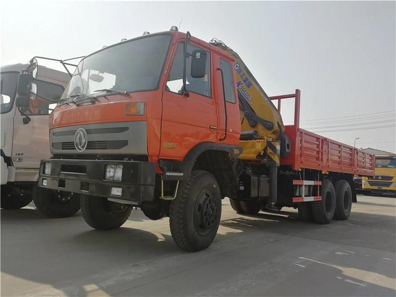 Dongfeng 6X6 Used Truck Mounted 10 Ton Crane for Sale with Container Lock