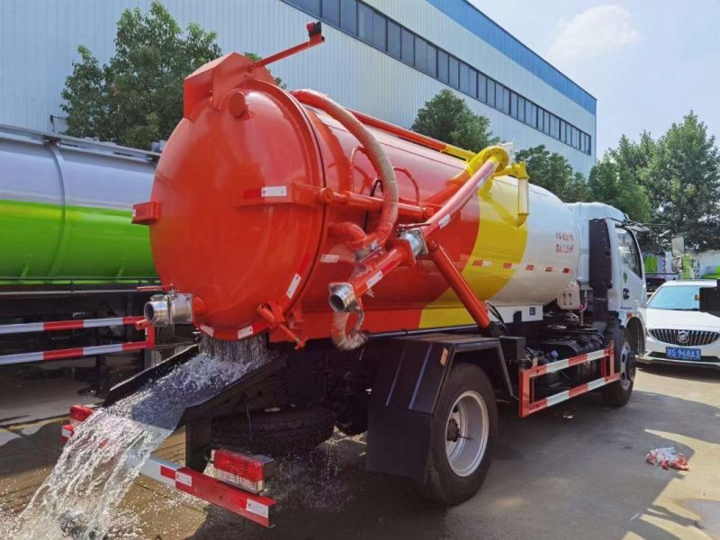 Dongfeng 5cbm Septic Tank Truck 6000liters Vacuum Suction Truck 6cbm Sewage Suction Truck