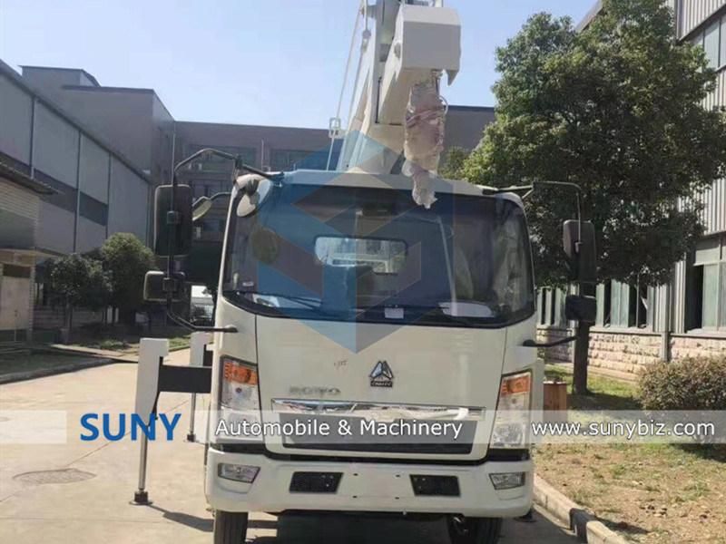 Sino HOWO Hydraulic Rising Platform Truck with Arm Lift Max Working Height 14-16m
