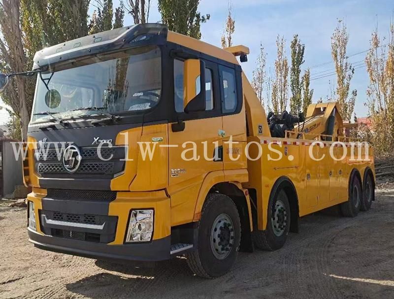 Shacman 8X4 Heavy Duty 30tons 40tons 50tons 60tons Wrecker Towing Truck with Wrecker Equipment Crane Towing Device