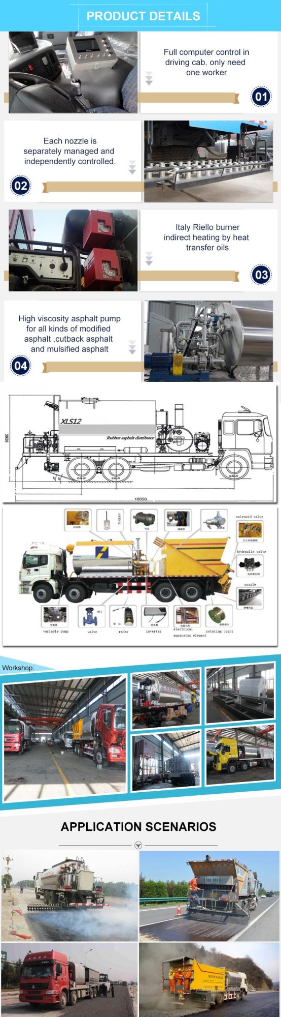 HOWO 8*4 366HP 8cbm 14cbm Asphalt Synchronous Chip Sealer