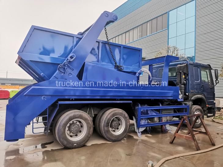 Sinotruk HOWO 12ton Roll off Swing Arm Garbage Truck with 10cbm/12cbm Hydraulic Roll on Skid Loader Waste Management Container