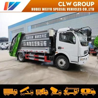 Dongfeng 6cbm Compactor Garbage Truck Rear Loader High Compression Waste Truck