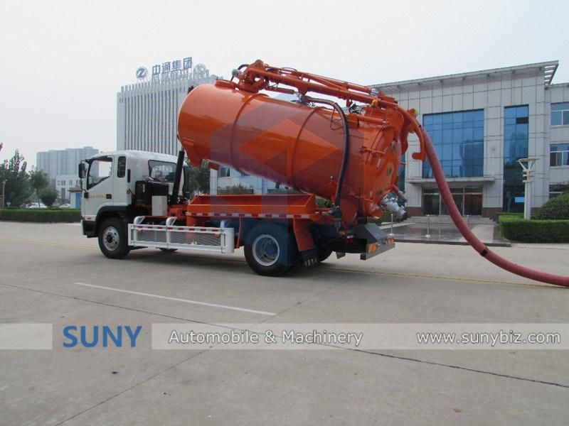 Low Price Vacuum Sewage Waste Water Tank Truck with Boom Tube