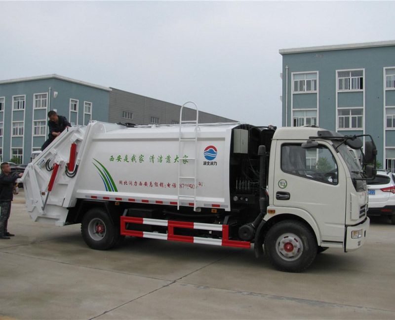DFAC 4X2 8m3 RC Garbage Compactor Truck, Waste Compactor Truck for Sale with Differt Rear Loading Method