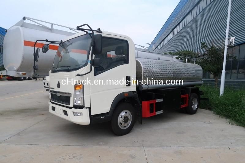 Sinotruk HOWO 5m3 5tons Stainless Steel 304 Transport Drinking Water Truck