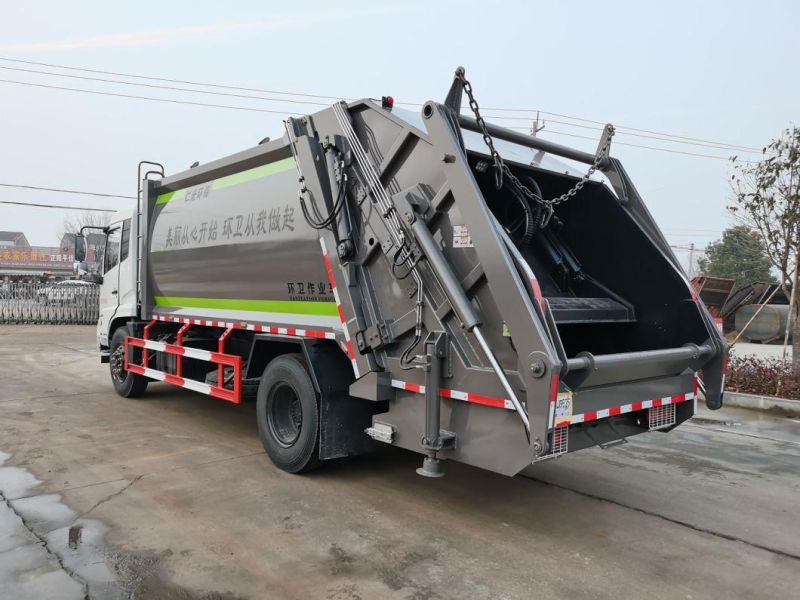 High Efficiency DFAC 12m3 Loaded Compressed Roll-off Garbage Trucks for City Cleaning Sales to Ghana